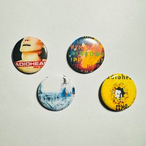Radiohead Music Pins Buttons Custom Handmade Fan Gifts Unique Music Inspired Accessories Pinback Radiohead Merch