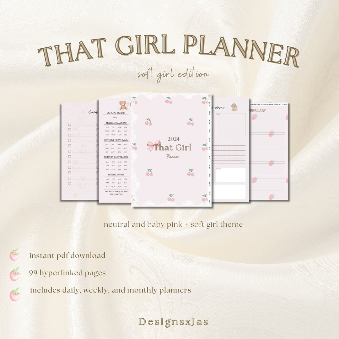 THAT Girl Coquette Planner 2024 | Digital Edition | Soft and Clean Girl ...