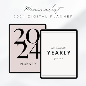 Minimal 2024 Digital Planner | 2024 Planner | iPad Planner | GoodNotes Planner | Notability Planner | Xodo Planner | Customizable Planner