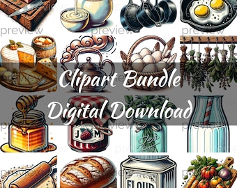 Paquete de imágenes prediseñadas de cocina rústica (descarga digital)