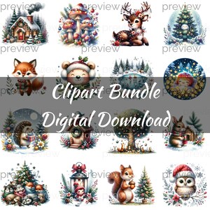 Cozy Christmas Clipart Bundle: Holiday PNG Images (Digital Download)