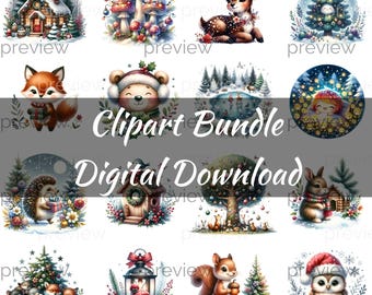 Cozy Christmas Clipart Bundle: Holiday PNG Images (Digital Download)