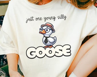 Silly Goose T-Shirt: Humorous Duck Graphic Tee, Unisex Garment-Dyed