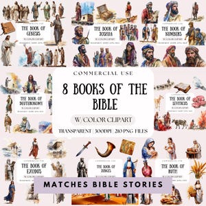 Bible Books Clipart Bundle | Christian Pack | Book Of Exodus | Church Leaders | Faith Clipart | Jesus Clipart | Christian Clipart Set