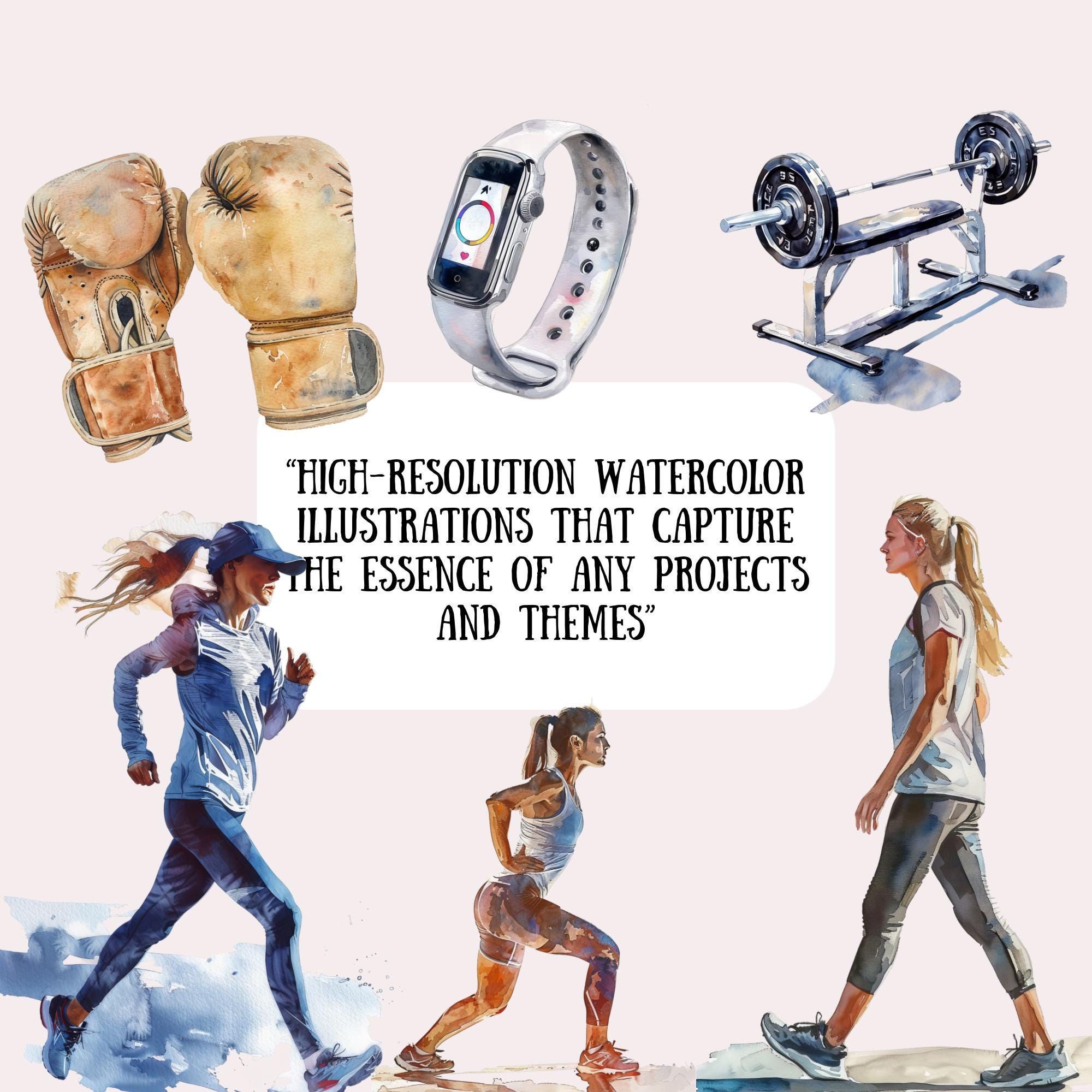 Fitness Girl Clipart | Digital Stickers | Sublimation Designs Digital ...