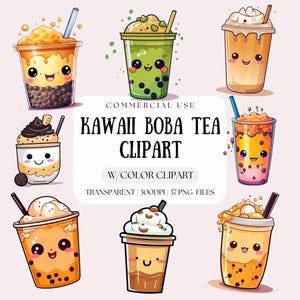 Bubble Tea Clipart | Bubble Tea Png | Pearl Tea Png | Sticker Download | Kawaii Clipart | Food Clipart | Kawaii Boba Tea