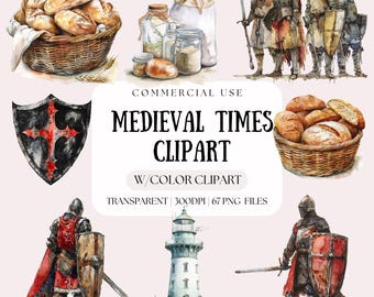 Medieval Clipart | Medieval Art Collection | Fairy Tale Clipart | Knight Png | Paper Crafts | Digital Fantasy Graphics | Scrap Book Art