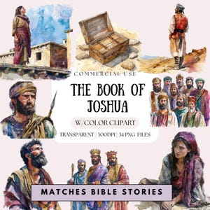 Clipart del libro de Josué / Clipart bíblico / Clipart cristiano / Fe PNG / Clipart espiritual / Clipart de la Biblia transparente