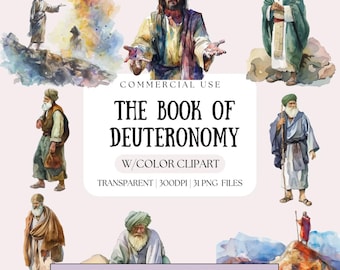 Deuteronomy Bible Clipart | Watercolor Christian PNG (Digital Download)