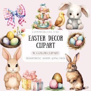 Easter Decorations | Easter Png Files | Spring Png | Cute Bunny Rabbit Png | Baby Bunny Png | Easter Egg Clipart