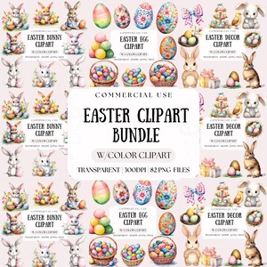 Paquete de imágenes prediseñadas de Pascua / Vacaciones de Pascua / Paquete de Pascua / Imágenes prediseñadas de huevos de Pascua / Regalos para Pascua / Tarjetas de Pascua / Invitaciones de Pascua