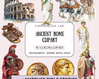 Ancient Rome Watercolor Clipart | Roman Empire Illustrations (Digital Download)