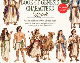 25 Genesis Bible Character Clipart | Adam, Eve, Noah, Jacob |