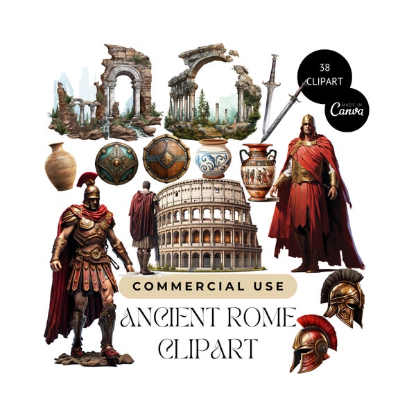 Oude Rome Clipart | Geschiedenis van het Romeinse rijk | Oude oorlogsvoering | Het oude Rome | Geschiedenis clipart | Schildmuur | Papierambachten | Romeinse rijk