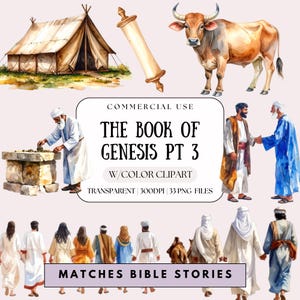 Genesis Bible Clipart | Faith Bible Clipart | 2 Paired Animals | Bible Story Clipart | Teacher Clipart | Clipart For Bible School