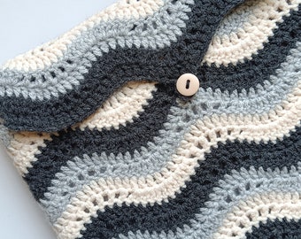 Handmade Wavy Crochet Laptop Sleeve