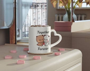 Milk and Mocha, "Together Forever" Heart-Shaped Mug