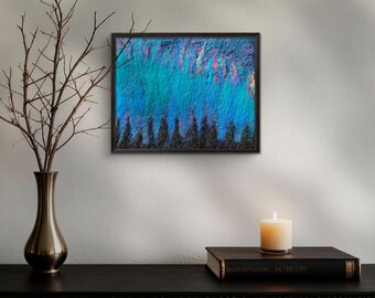 Horizonte forestal de fieltro de lana - 5 x 7 pulgadas