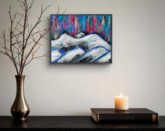 Horizonte de montaña en fieltro de lana - 5 x 7 pulgadas