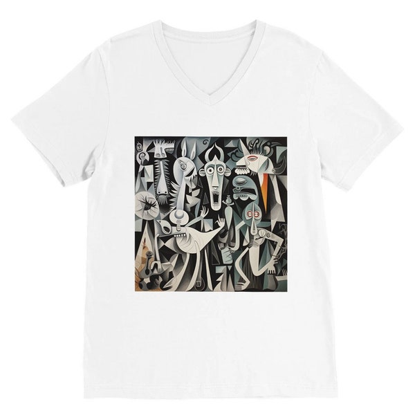 Llama Picasso Guernica - Premium Unisex V-Neck T-shirt