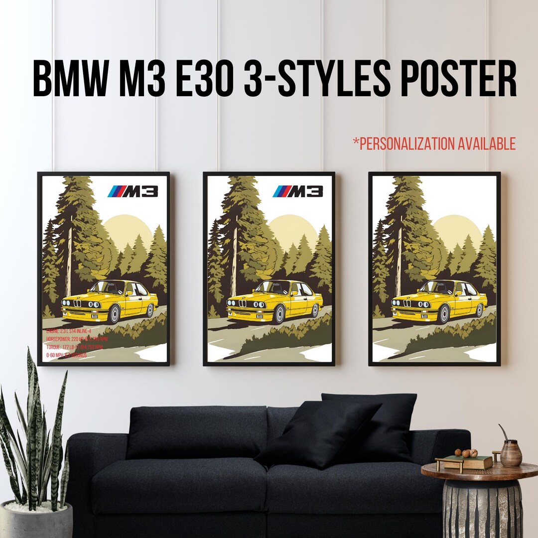 BMW M3 E30 Poster: Vintage Style Car Art (digital Download) - Etsy
