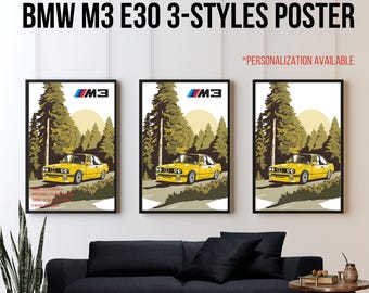 BMW M3 E30 Poster: Vintage Style Car Art (digital Download) - Etsy