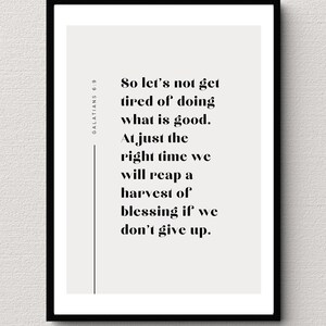 Galatians 6:9 Bible Verse Printable Download, We Will Reap A Harvest Of Blessing If We Don’t Give Up, Digital Download
