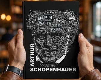 Schopenhauer Philosophy Journal, Typographic Portrait Notebook for Thinkers, Writers & Deep Reflection Book lovers Gift