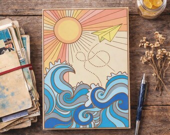 Personalized Travel Journal, Illustrated Hardcover Notebook, Empowering Gift