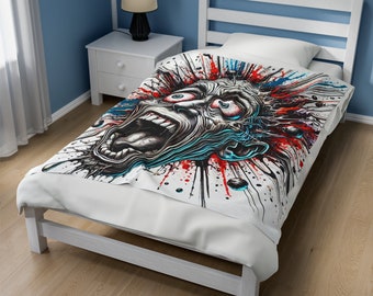 Explosive Abstract Face Blanket