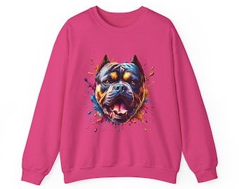 Georgia Bulldog Sweatshirt, Abstract Dog Design, Unisex Pullover