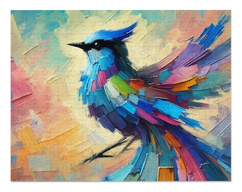 Colorful Bird Jigsaw Puzzle with Tin