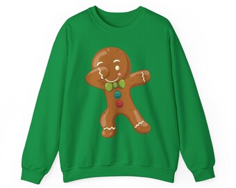 Unisex Heavy Blend™ Crewneck Sweatshirt - Dabbing Gingerbread Man Sweatshirt - Fun & Festive Holiday Sweater