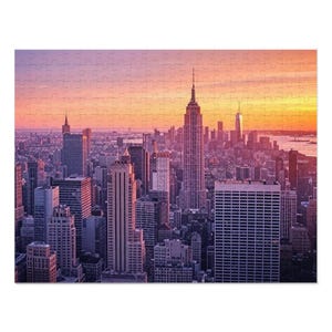 New York City Skyline Jigsaw Puzzle with Tin