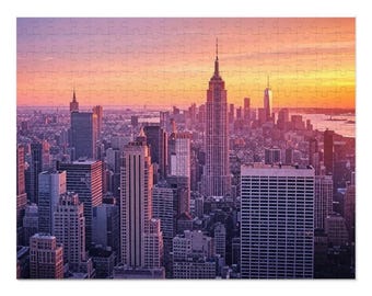 New York City Skyline Jigsaw Puzzle with Tin