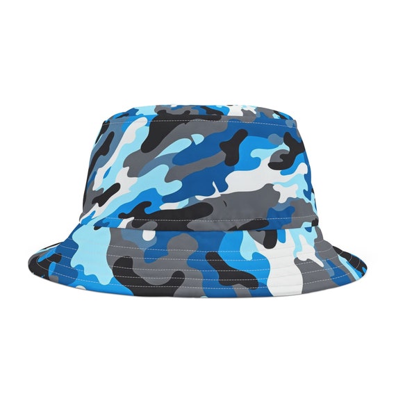 Blue camo bucket hat on sale