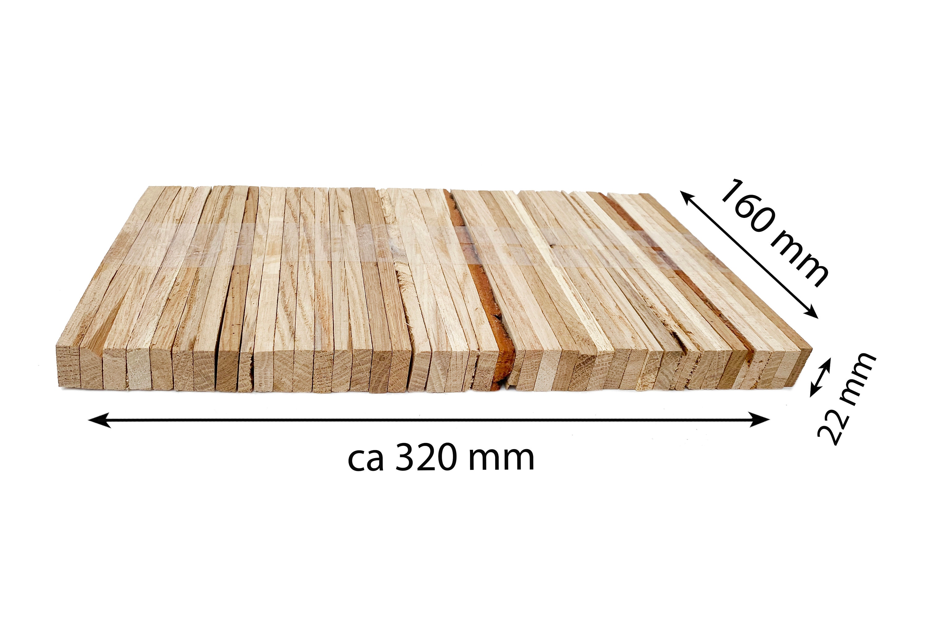 78x Holzleiste 22x8x160mm Räuchereiche Lose Bastelklötzchen Zum