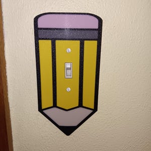 3D Printed Pencil Light Switch Cover – Fun & Unique School Decor for Kids, Teachers, Classrooms