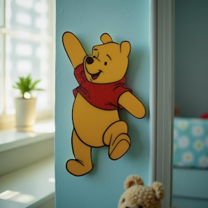 Winnie the Pooh 3D Wall Art – Adorable 3d Printed Characters with Built-In Hanger for Easy Mounting