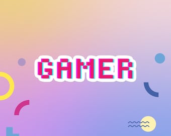 Gamer Girl Sticker Pink Gamer Sticker Retro Gaming Vinyl Sticker Geschenk