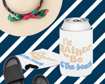 Koozie de playa Preferiría estar en la playa, ¿puede ser un regalo de verano más fresco para ella?