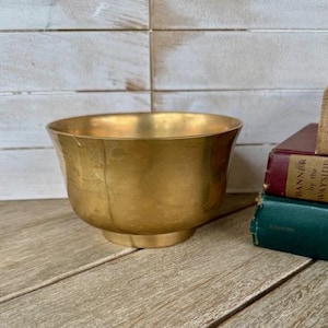 Vintage Pedestal Decorative Brass Bowl, Brass Planter
