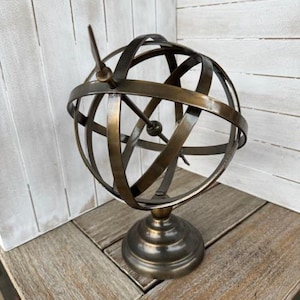 Vintage Brass Armillary Sphere With Arrow Nautical Maritime Astrolabe Globe Made in India