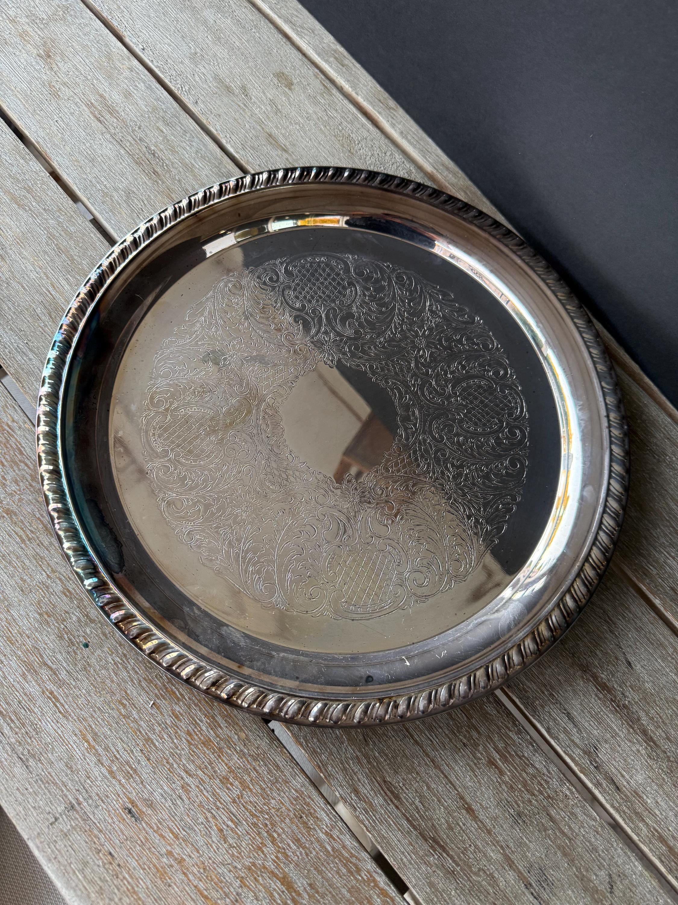 Leonard Silverplate Tray - Etsy