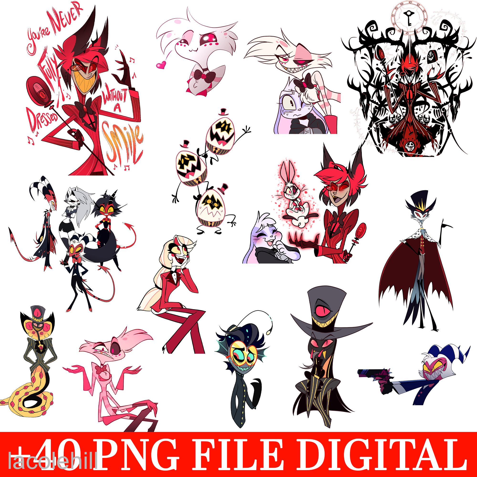 Hazbin Hotel Acryl-Ständer – 16 Cm, Mit Charlie Morningstar/Alastor/Angel Dust | Doppelseitiger Desktop-Ständer