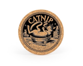 Cats Enjoying Catnip - Natural Cork Coasters