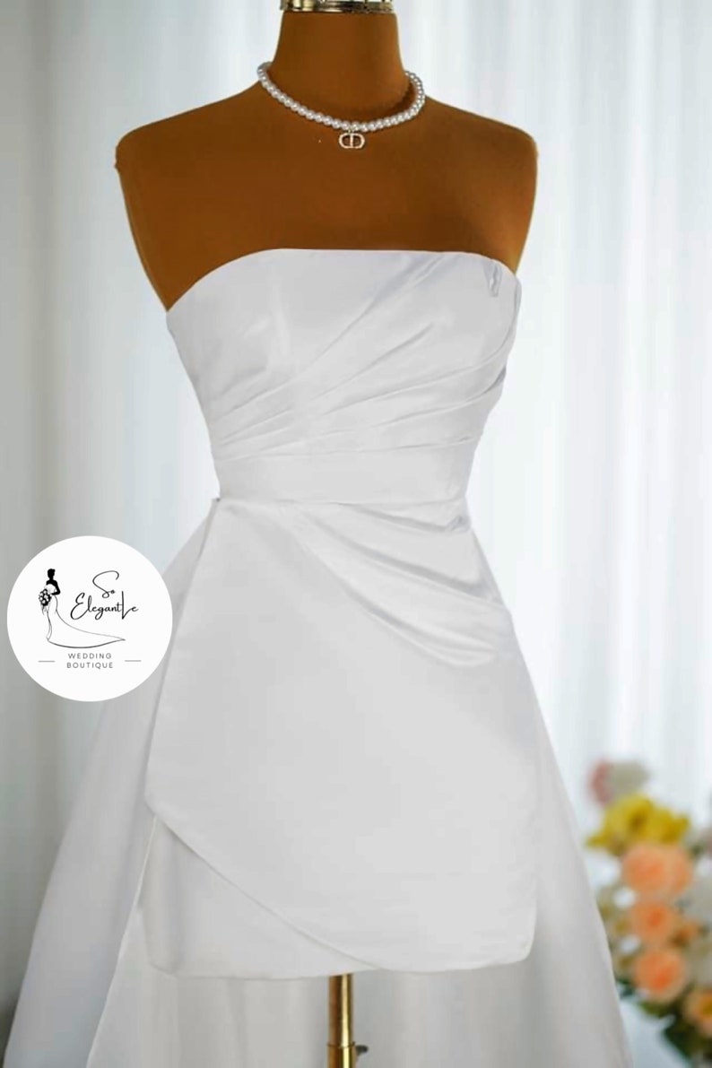 Minimalist Sleek Short Dress Dance Party Wedding Bridal Dress, Custom ...