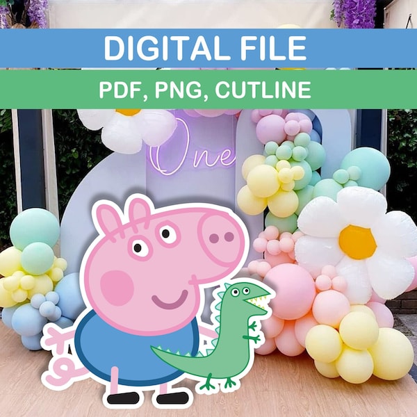 Grote decor Peppa Pig Peppa Pig George Cutout, Peppa Pig Big Decor, gender reveal party, Peppa Pig broer, George digitale download