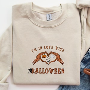 Halloween Sweatshirt, Halloween Embroidered Sweatshirt, Halloween Shirt, Ghost Sweatshirt, Halloween Unique-Fall Sweatshirt*Spooky Season-G3