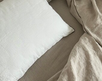 Premium large linen pillowcase. Ready to ship. Stonewashed linen pillowcase. Handmade linen pillowcase